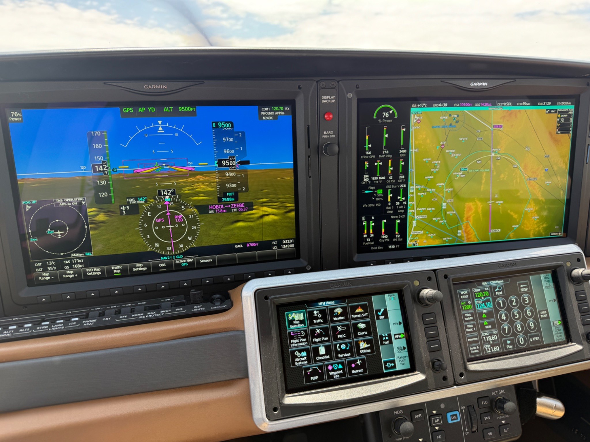 Garmin Perspective Touch+ avionics displays in flight